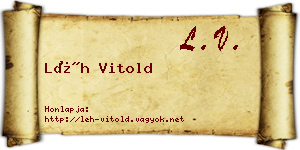 Léh Vitold névjegykártya